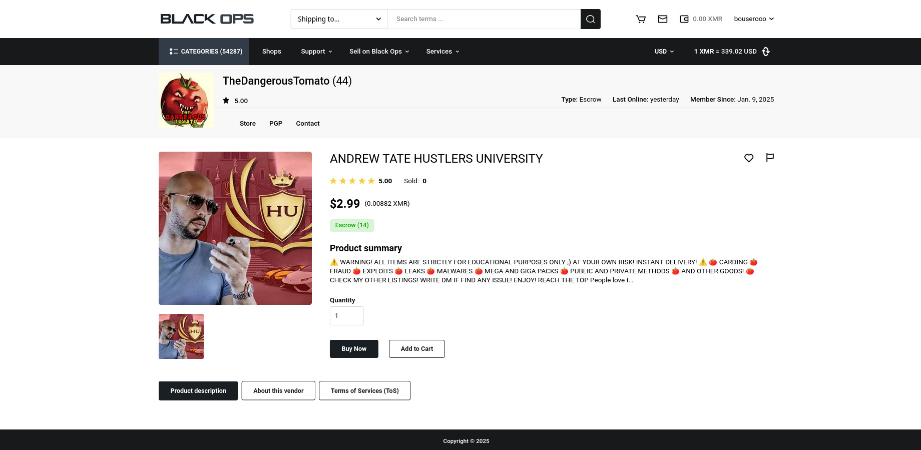 Black Ops Product Listings